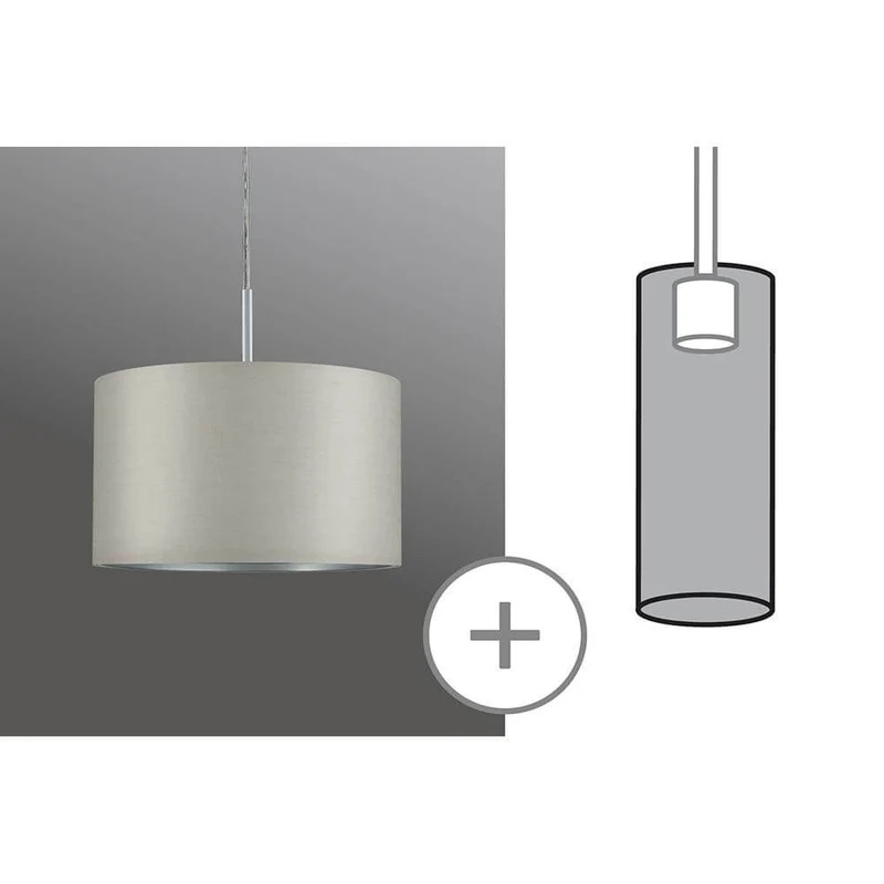DecoSystems Stoffschirm Tessa Grau max. 50W Ø 25cm