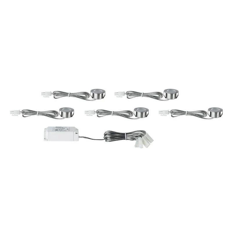 5er Möbeleinbauleuchten-Set Micro Line Mini LED rund