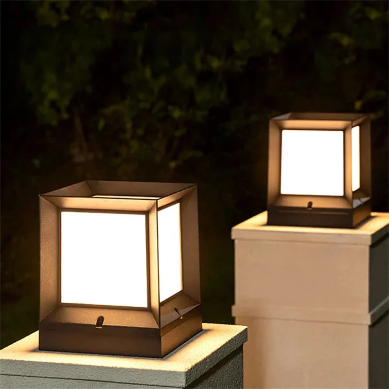 Moderne Tuinlamp Sokkel Zwart Frame Wit Diffuser voor Tuin Oprit & Poorten | Sansoti