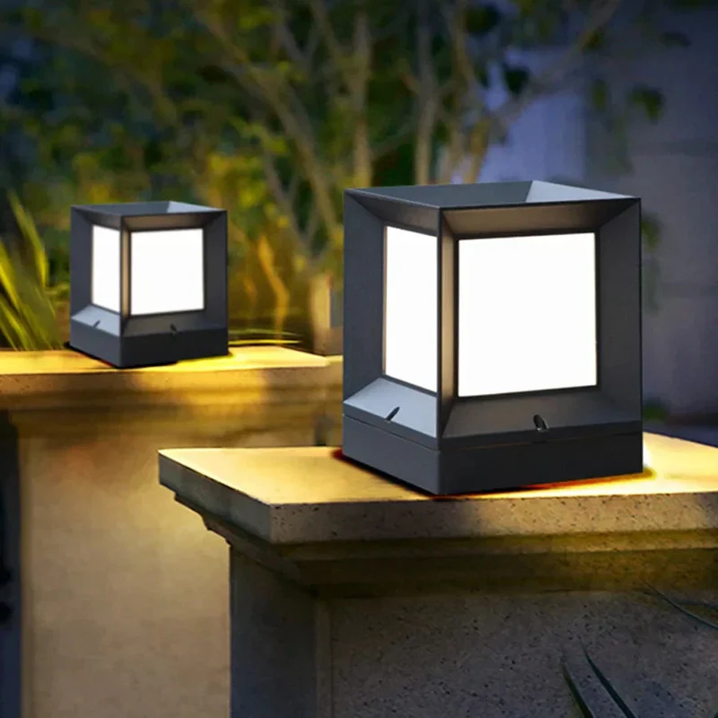 Moderne Tuinlamp Sokkel Zwart Frame Wit Diffuser voor Tuin Oprit & Poorten | Sansoti
