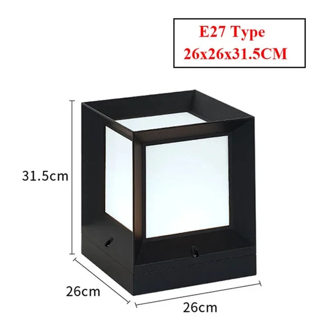 Moderne Tuinlamp Sokkel Zwart Frame Wit Diffuser voor Tuin Oprit & Poorten | Sansoti