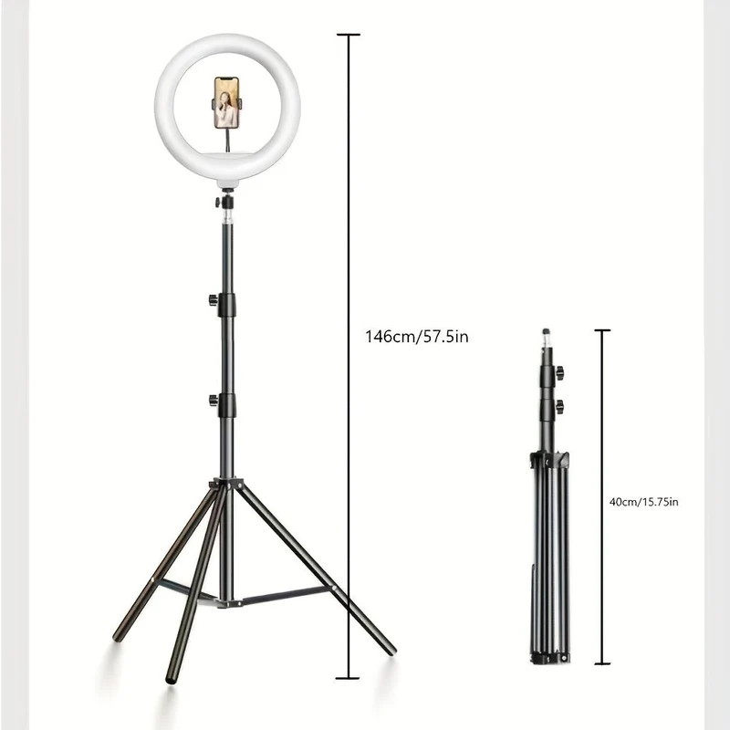 Professionele LED-Ringlamp met Verstelbaar Statief en Telefoonhouder voor Foto & Video | Sansoti