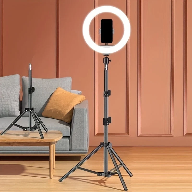 Professionele LED-Ringlamp met Verstelbaar Statief en Telefoonhouder voor Foto & Video | Sansoti