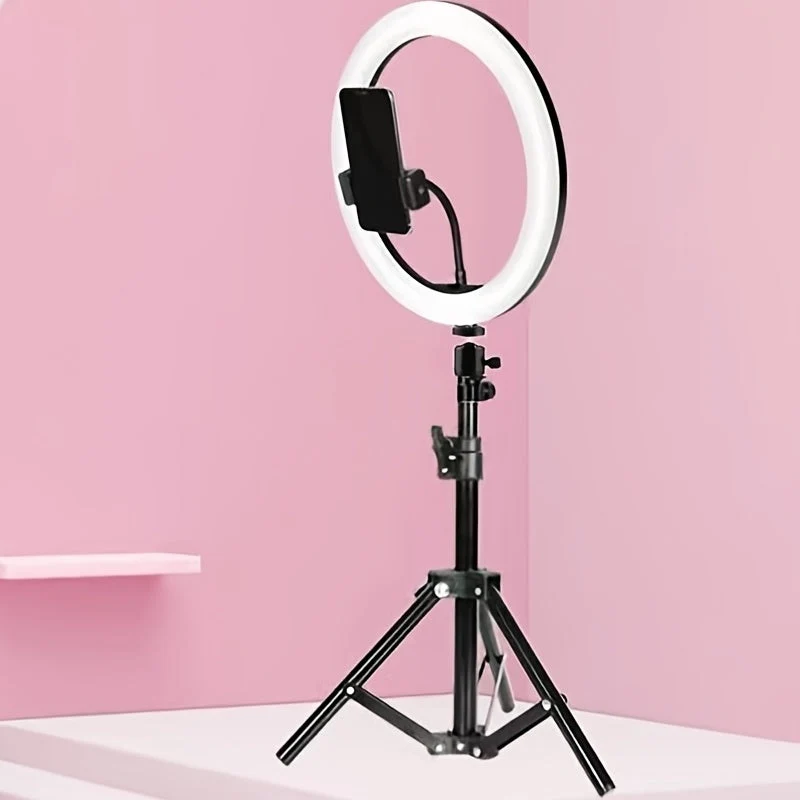 LED-ringlamp 26 cm met verstelbaar statief 55 cm voor fotografie en video | Sansoti