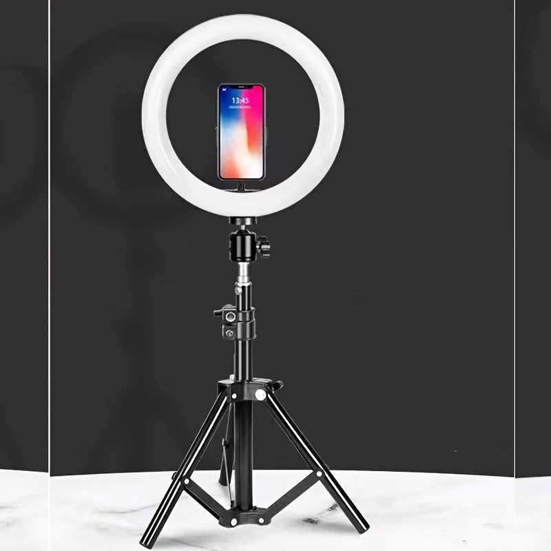 LED-ringlamp 26 cm met verstelbaar statief 55 cm voor fotografie en video | Sansoti