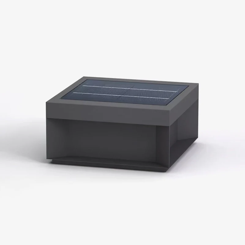 Solar Tuinpaal Verlichting Modern IP65 Zwart Aluminium Wegverlichting Waterdicht voor Tuin Oprit Terras | Sansoti