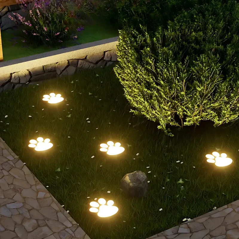 Solar Tuinverlichting Pootafdruk Vormgegeven LED Warm Wit Decoratief Padlicht voor Buiten | Sansoti