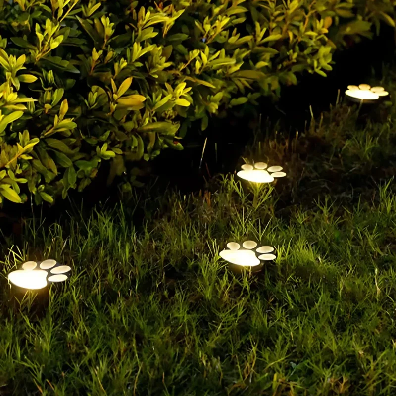 Solar Tuinverlichting Pootafdruk Vormgegeven LED Warm Wit Decoratief Padlicht voor Buiten | Sansoti