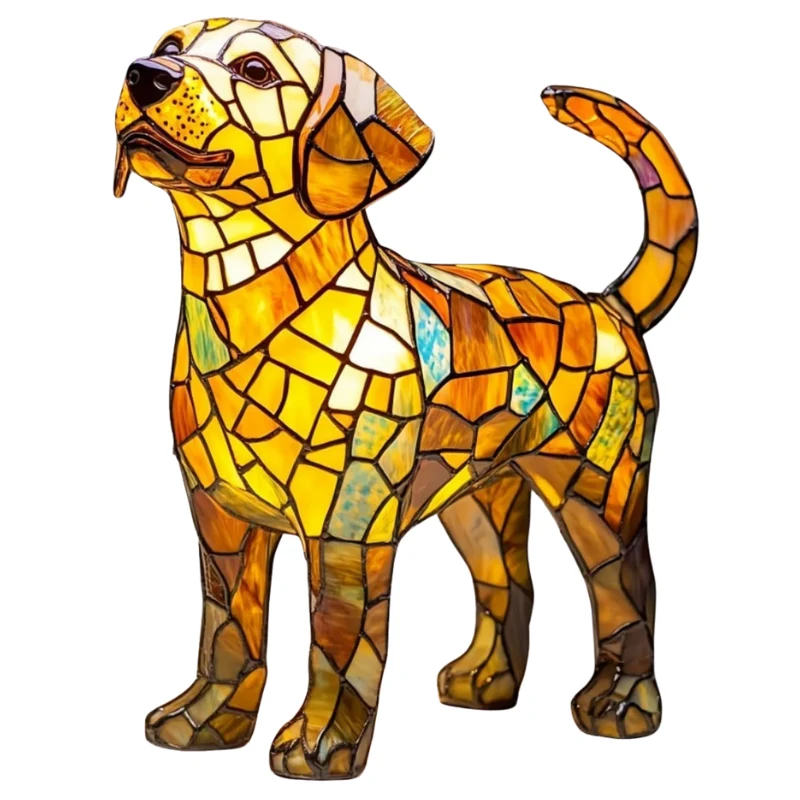 Golden Labrador LED-Tuinlamp – Handgemaakte Hondenlamp met Sfeerverlichting voor Binnen en Buiten | Sansoti