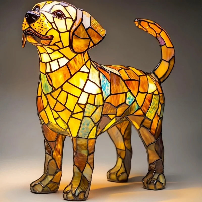 Golden Labrador LED-Tuinlamp – Handgemaakte Hondenlamp met Sfeerverlichting voor Binnen en Buiten | Sansoti