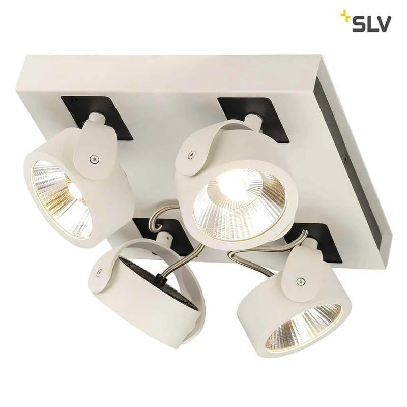 Kalu LED 4 Wand- & Deckenleuchte Square Weiß, Schwarz 3000K