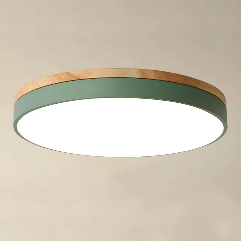 Plafondlamp Hout Rond LED met Acryl – Dimbaar Warm Licht Scandinavisch Design Woonkamer Slaapkamer 30cm 40cm 50cm 60cm | Sansoti