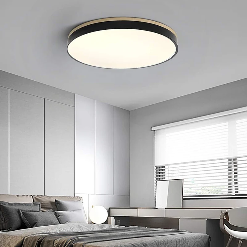 Plafondlamp Hout Rond LED met Acryl – Dimbaar Warm Licht Scandinavisch Design Woonkamer Slaapkamer 30cm 40cm 50cm 60cm | Sansoti