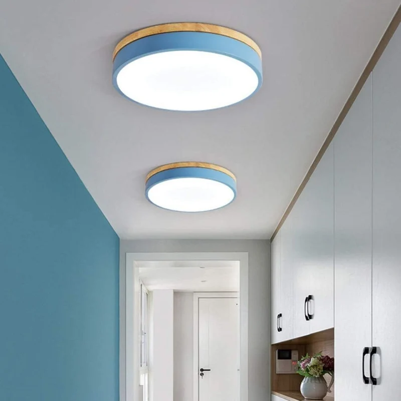 Plafondlamp Hout Rond LED met Acryl – Dimbaar Warm Licht Scandinavisch Design Woonkamer Slaapkamer 30cm 40cm 50cm 60cm | Sansoti