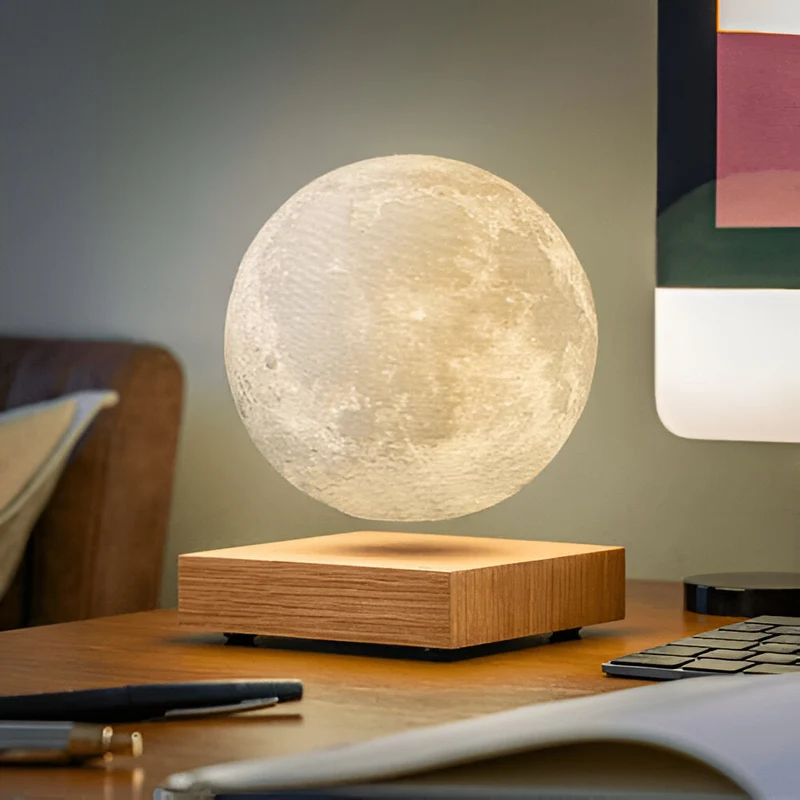 Zwevende Maanlamp met Magnetische Schwebetechnologie – Decoratieve LED Verlichting Warmwit Nachtlampje Aanraakbediening Woon- en Slaapkamer | Sansoti