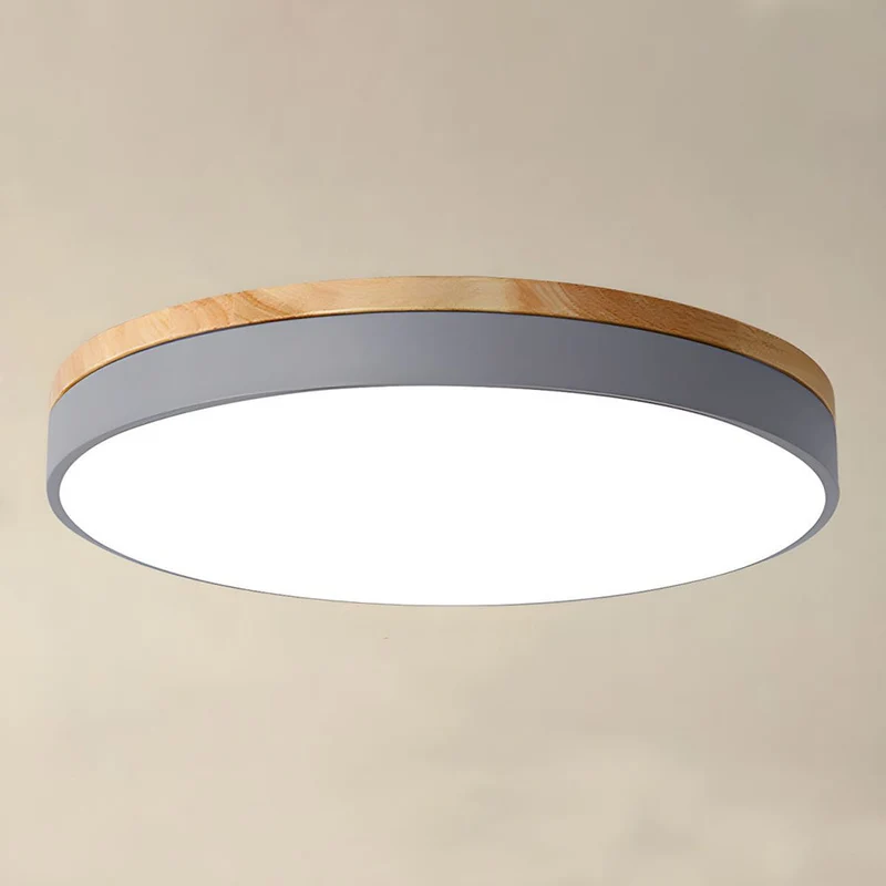 Ronde Plafondlamp met LED en Natuurlijk Hout — Scandinavisch Design met Dimfunctie | Sansoti