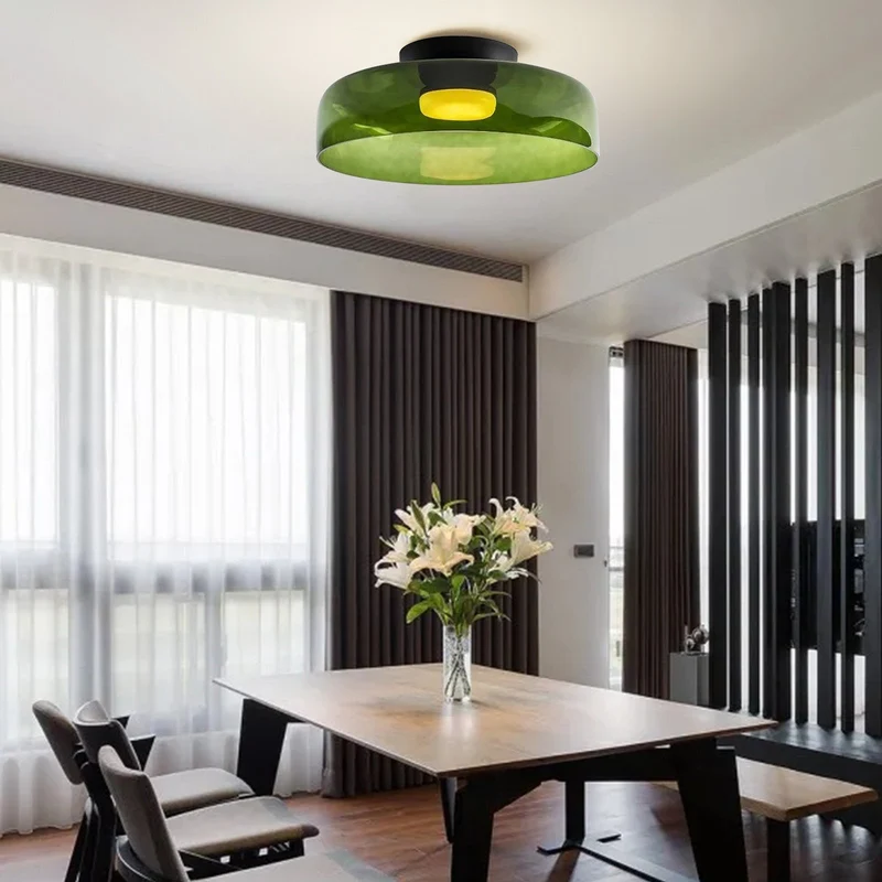 Design Glazen Plafondlamp met Gelaagde Structuur — Elegant Lichtspel voor Eetkamer, Woonkamer en Slaapkamer | Sansoti