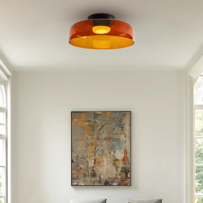 Design Glazen Plafondlamp met Gelaagde Structuur — Elegant Lichtspel voor Eetkamer, Woonkamer en Slaapkamer | Sansoti