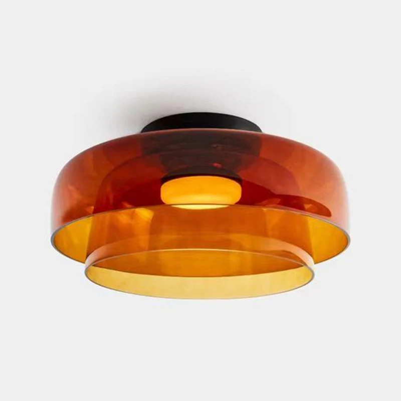 Design Glazen Plafondlamp met Gelaagde Structuur — Elegant Lichtspel voor Eetkamer, Woonkamer en Slaapkamer | Sansoti