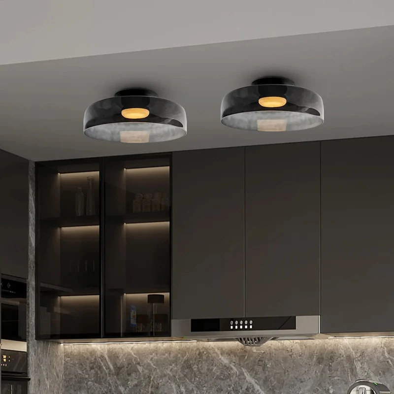 Design Glazen Plafondlamp met Gelaagde Structuur — Elegant Lichtspel voor Eetkamer, Woonkamer en Slaapkamer | Sansoti