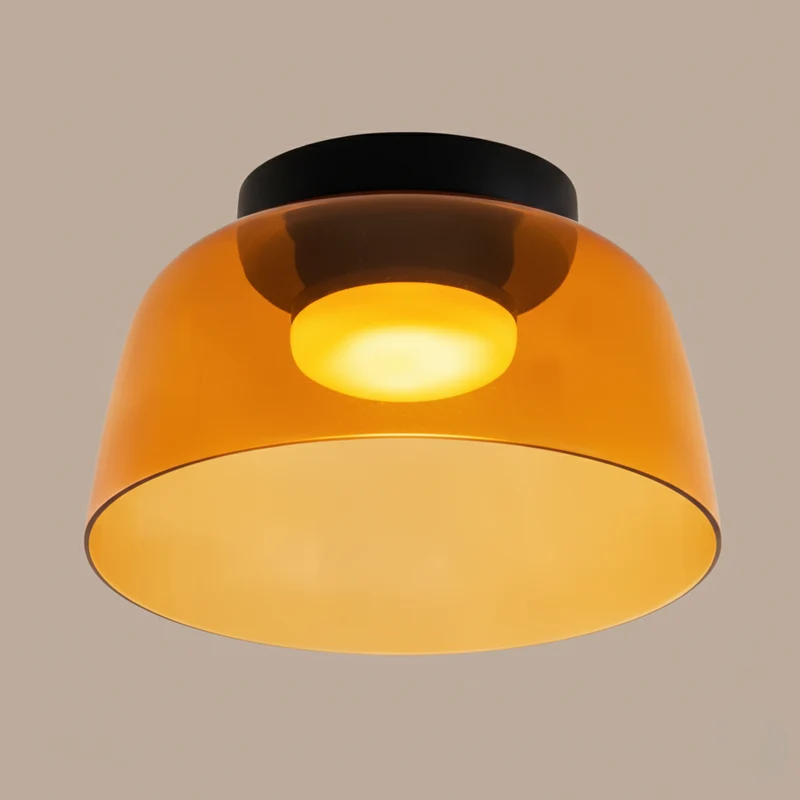Design Glazen Plafondlamp met Gelaagde Structuur — Elegant Lichtspel voor Eetkamer, Woonkamer en Slaapkamer | Sansoti