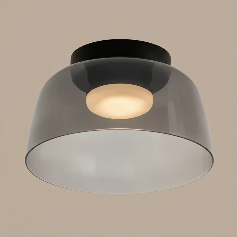 Design Glazen Plafondlamp met Gelaagde Structuur — Elegant Lichtspel voor Eetkamer, Woonkamer en Slaapkamer | Sansoti