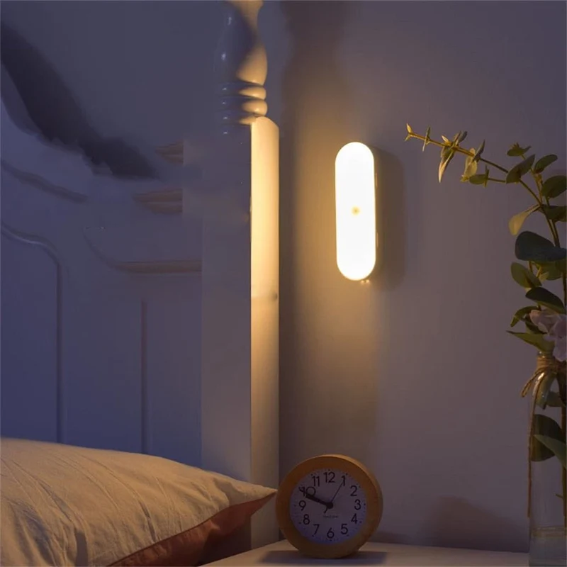 Oplaadbare Nachtlamp met Bewegingssensor – LED Wandverlichting Warm Wit Koel Wit – USB-C 3W Sensor 3-5m – Draadloze Kastverlichting Hal Trap Slaapkamer | Sansoti