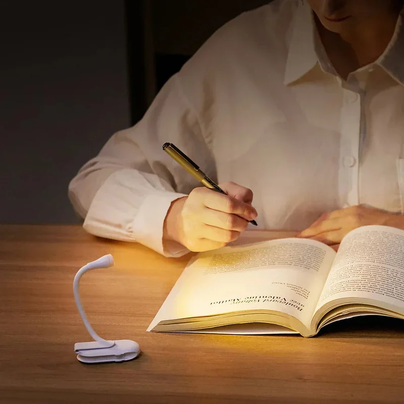 Flexibele LED-leeslamp met klem en USB-oplaadmogelijkheid warm licht compact | Sansoti