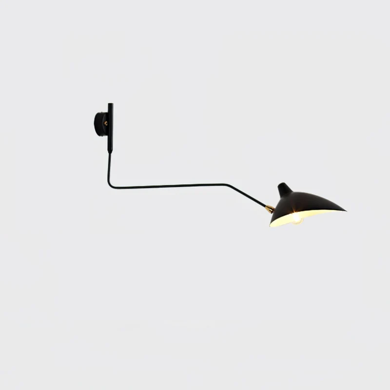 Wandlamp met Verstelbare Gelenkarm Zwart Modern Design voor Woonkamer Werkkamer Flur | Sansoti
