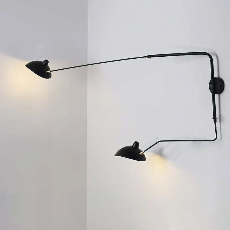 Wandlamp met Verstelbare Gelenkarm Zwart Modern Design voor Woonkamer Werkkamer Flur | Sansoti