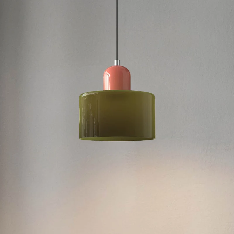 Glazen Hanglamp Bauhaus-Stijl Handgeweven Afwerking Eetkamer Woonkamer | Sansoti