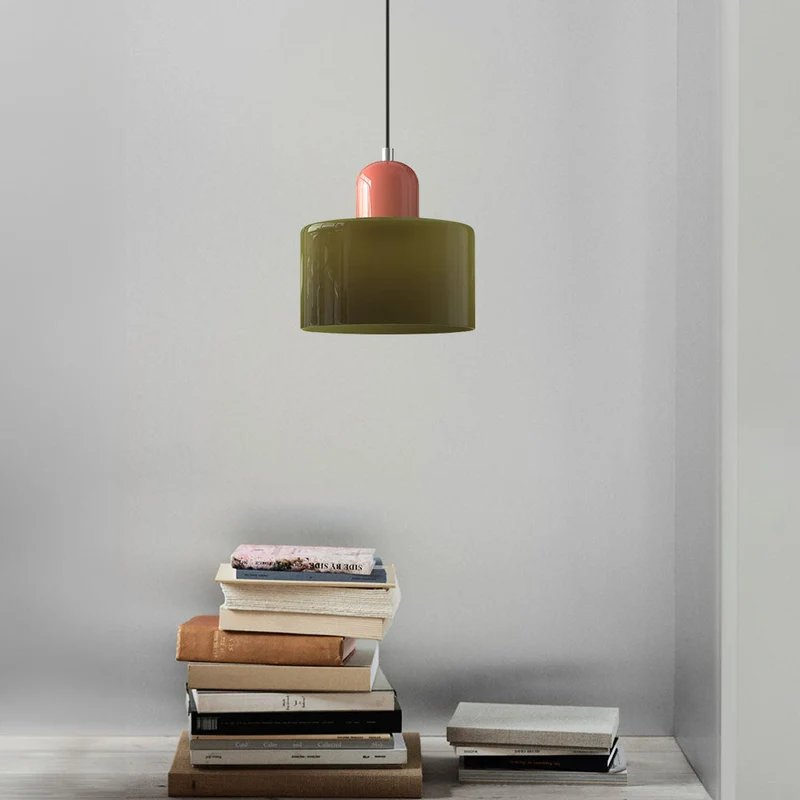 Glazen Hanglamp Bauhaus-Stijl Handgeweven Afwerking Eetkamer Woonkamer | Sansoti