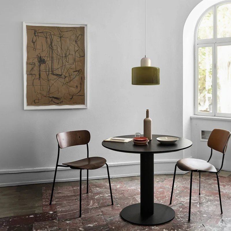 Glazen Hanglamp Bauhaus-Stijl Handgeweven Afwerking Eetkamer Woonkamer | Sansoti