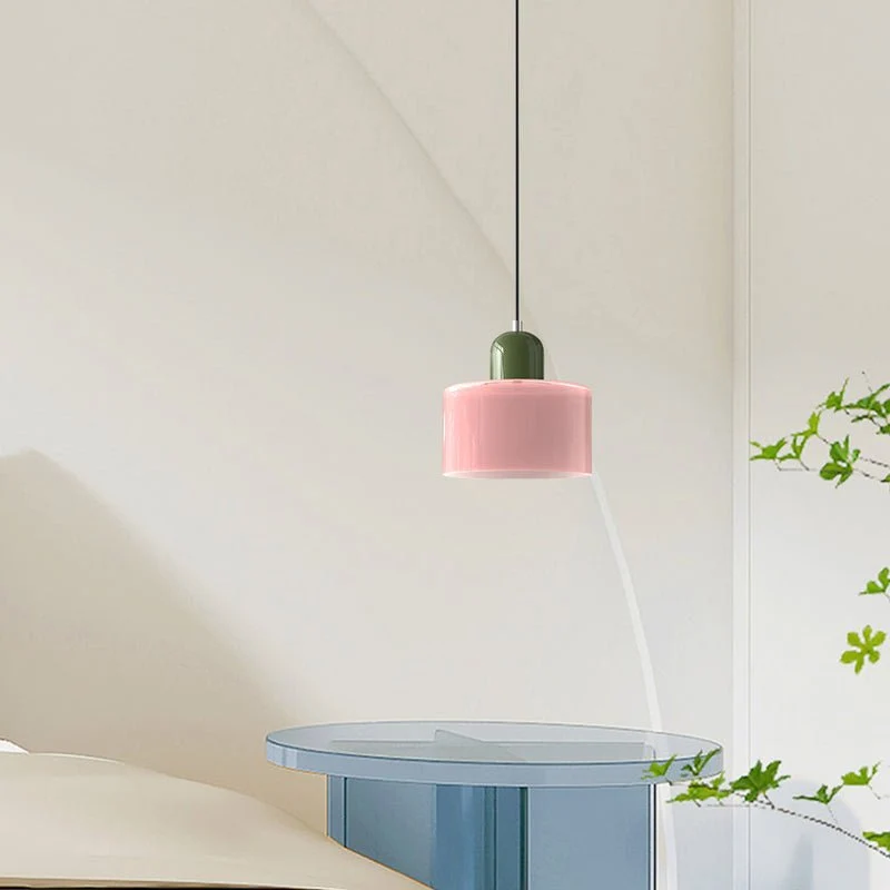 Glazen Hanglamp Bauhaus-Stijl Handgeweven Afwerking Eetkamer Woonkamer | Sansoti