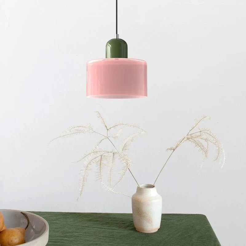 Glazen Hanglamp Bauhaus-Stijl Handgeweven Afwerking Eetkamer Woonkamer | Sansoti
