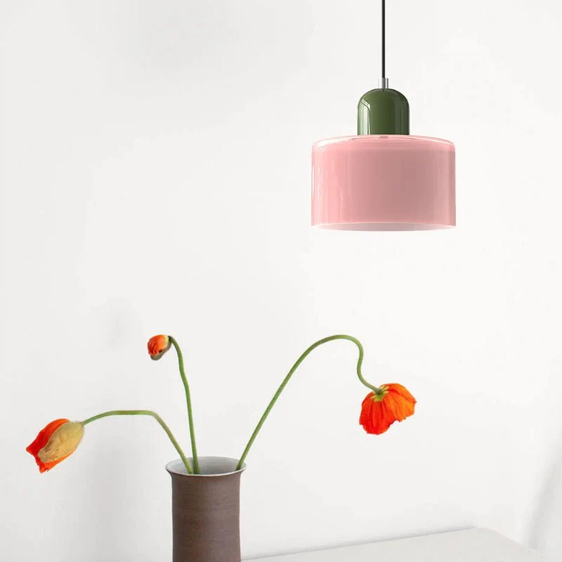 Glazen Hanglamp Bauhaus-Stijl Handgeweven Afwerking Eetkamer Woonkamer | Sansoti