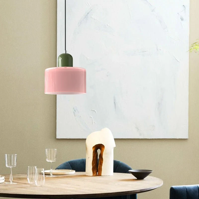 Glazen Hanglamp Bauhaus-Stijl Handgeweven Afwerking Eetkamer Woonkamer | Sansoti