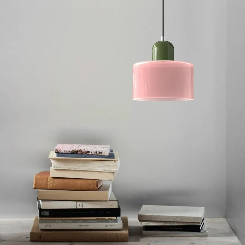 Glazen Hanglamp Bauhaus-Stijl Handgeweven Afwerking Eetkamer Woonkamer | Sansoti