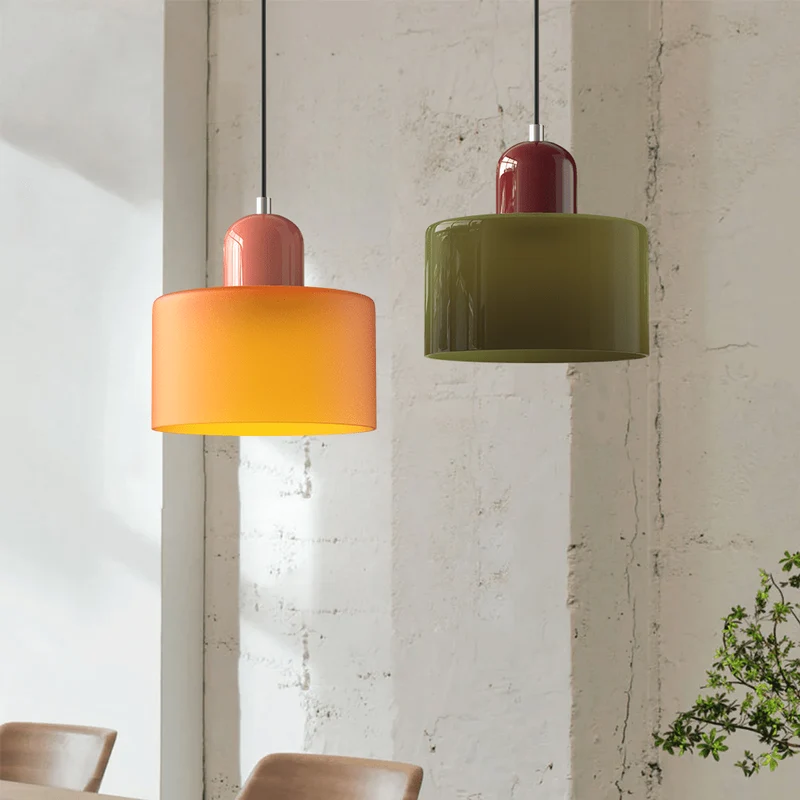 Glazen Hanglamp Bauhaus-Stijl Handgeweven Afwerking Eetkamer Woonkamer | Sansoti