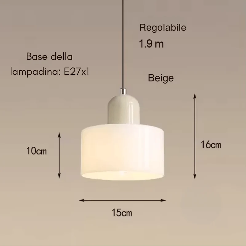 Glazen Hanglamp Bauhaus-Stijl Handgeweven Afwerking Eetkamer Woonkamer | Sansoti