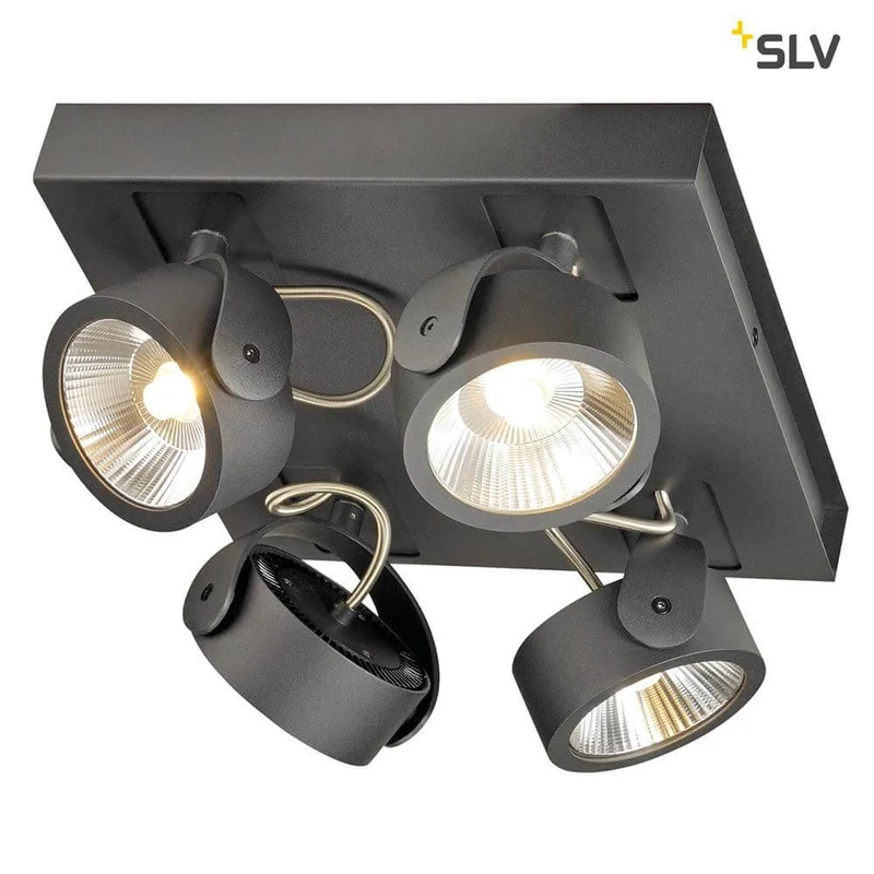 Kalu LED 4 Wand- & Deckenleuchte Square Schwarz 3000K