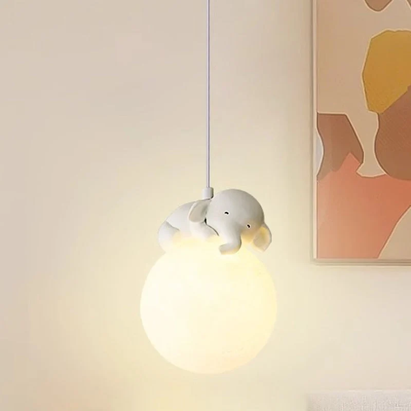 Speelse Hanglamp met Cartoon Figuren – PE Lampenkap en G9 Fitting – Wit Wandlicht voor Kinderkamer | Sansoti