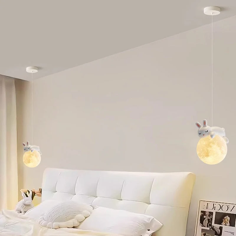 Speelse Hanglamp met Cartoon Figuren – PE Lampenkap en G9 Fitting – Wit Wandlicht voor Kinderkamer | Sansoti