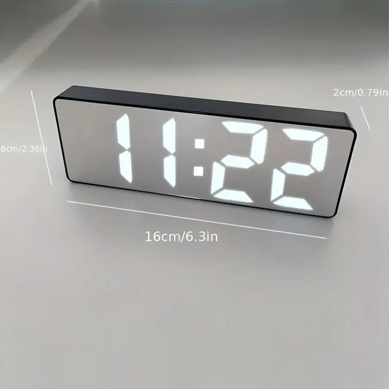 Digitale LED Spiegelwekker met Datum en Temperatuur — Minimalistisch Design voor Slaapkamer en Bureau | Sansoti