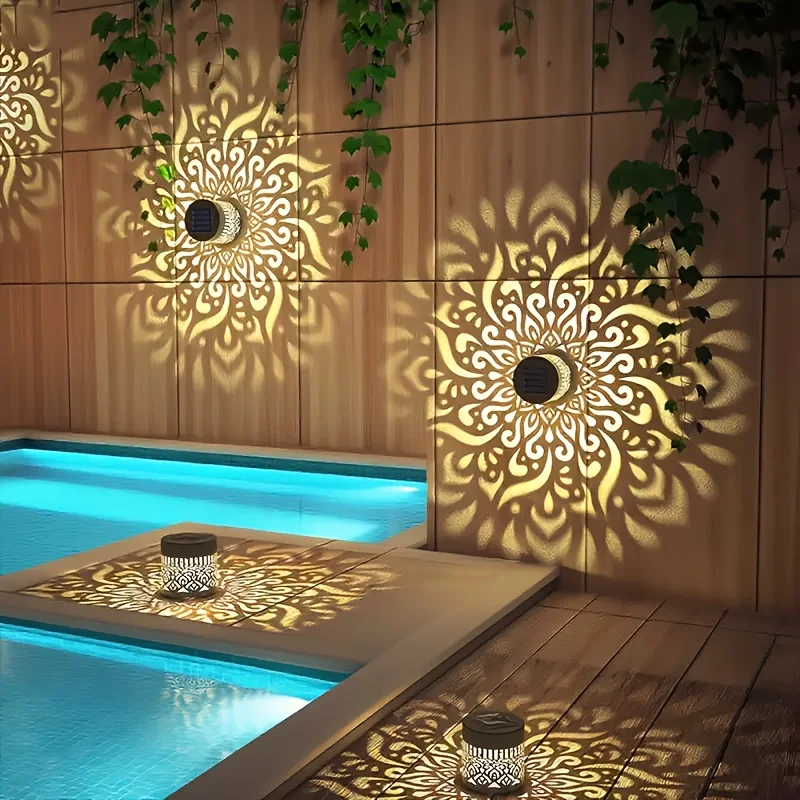 Solar Tuinlantaarn met Decoratief Schaduwpatroon – Automatische Verlichting | Sansoti