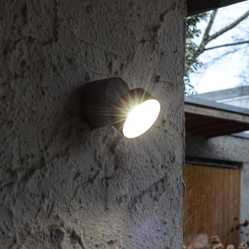 Trumpet L 90° schwenkbare LED-Außenwandleuchte IP54 Anthrazit