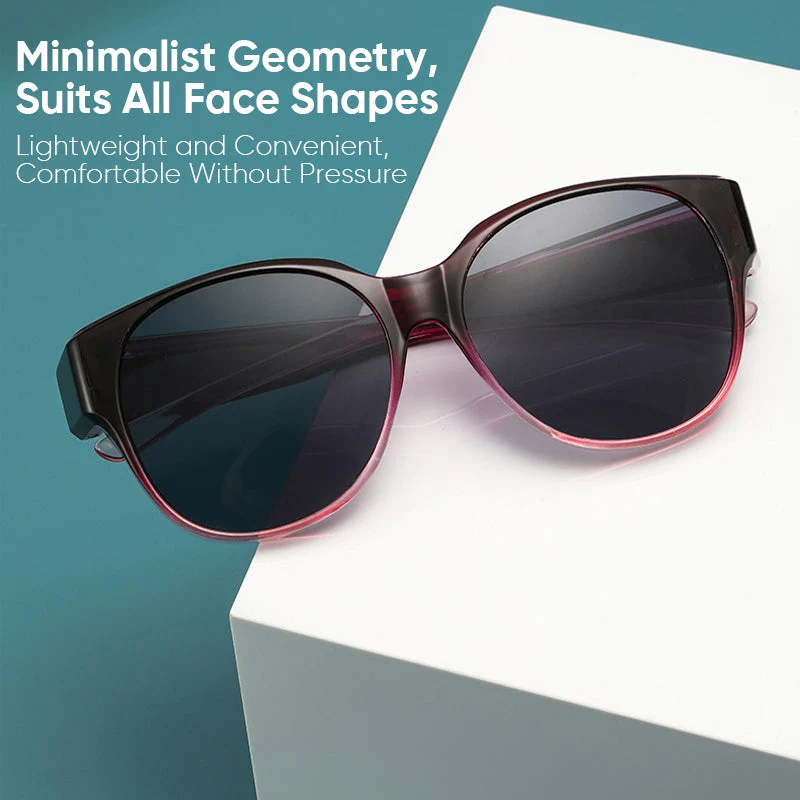 Overzetzonnebril Gepolariseerd UV400 Cat-Eye Dames Heren Universeel Over Bril Dragen Kunststof Heldere Lens | Sansoti