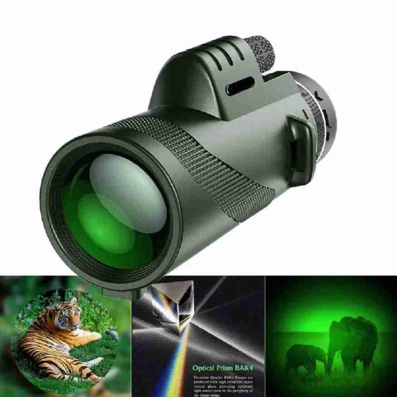 Compacte Monoculaire Verrekijker met HD-lens en Smartphone-adapter voor Wandelen, Vogels Spotten en Sportevenementen | Sansoti