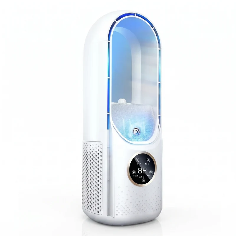 Draagbare Stil Aircooler zonder Bladeren USB – Compacte Tafelventilator voor Thuis & Kantoor – 6 Snelheden – Watertank 100ml | Sansoti