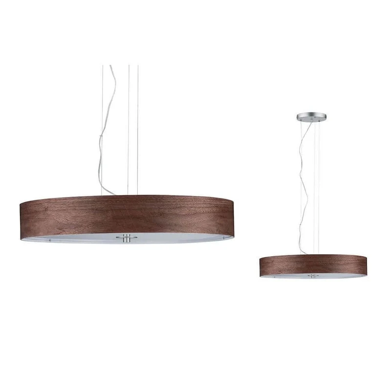 Neordic Liska Holz Pendelleuchte 3-flammig Chrom